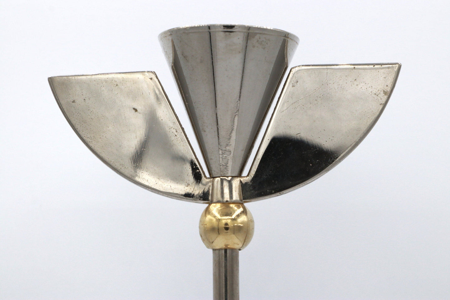 vintage metal candle holder silver 80s 90s Memphis Milano Postmodern candlestick candlestick angel wings