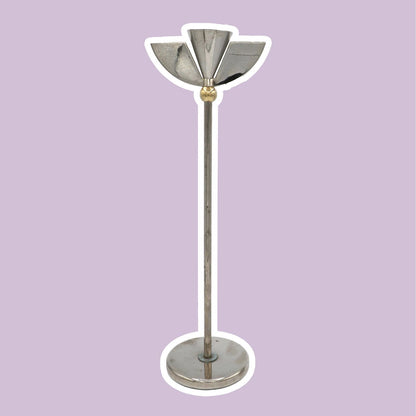 bougeoir en métal vintage argent années 80 90 Memphis Milano chandelier postmoderne chandelier ailes d'ange