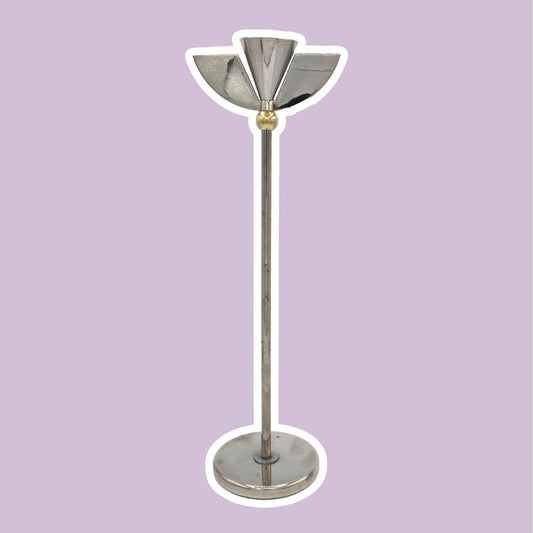 bougeoir en métal vintage argent années 80 90 Memphis Milano chandelier postmoderne chandelier ailes d'ange