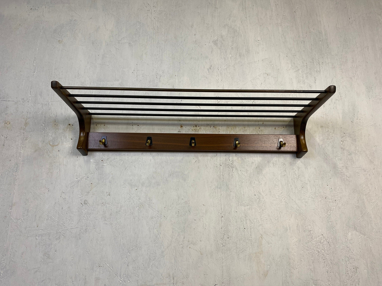 Classic Mid Century Coat Rack with Hat Rack Vintage