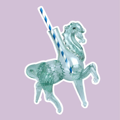 Vintage Murano Italian Horse in mint green from the early 1970s