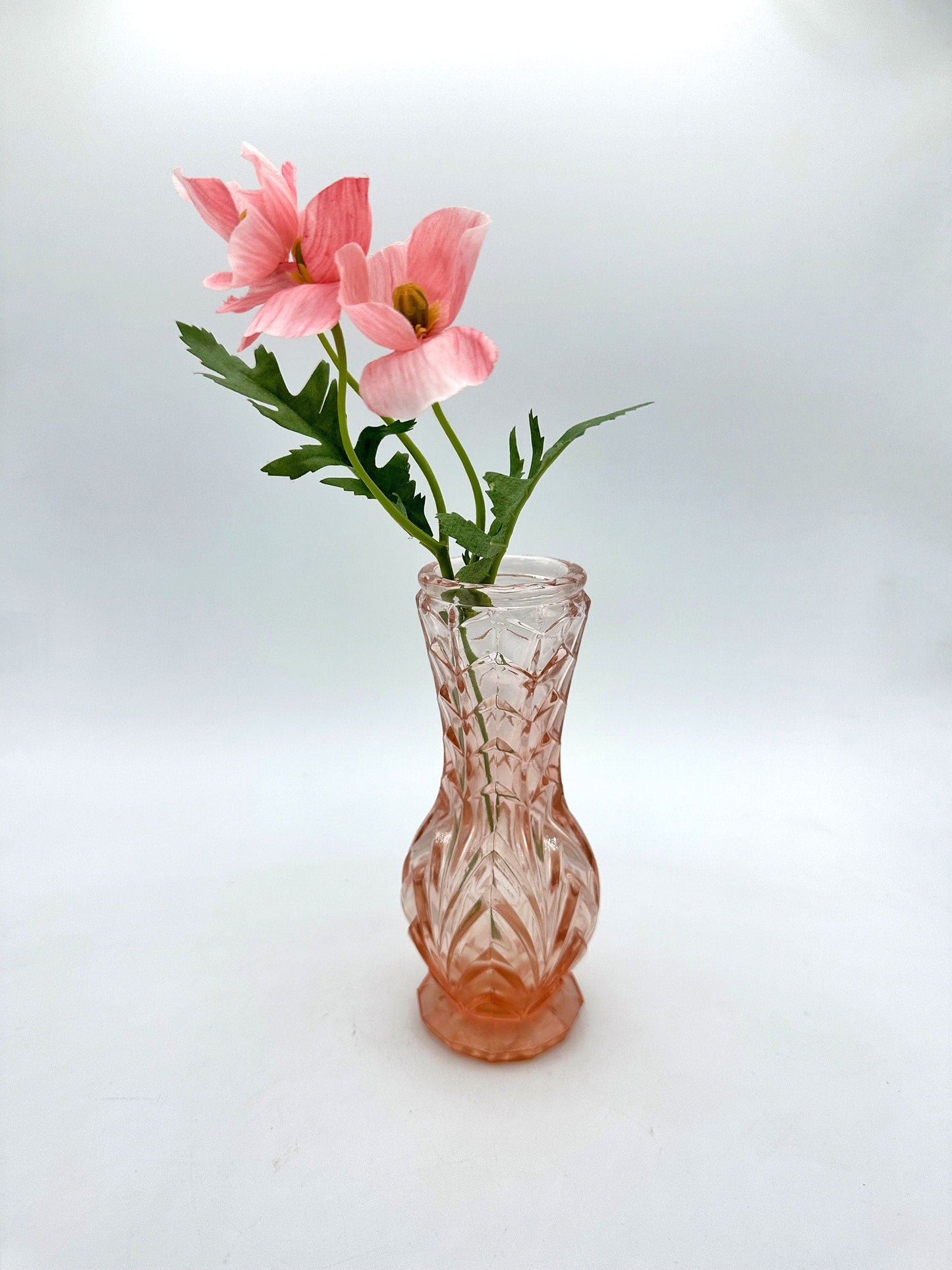 Vintage Rosalin flower vase Brockwitz Bohemia Val Saint Lambert