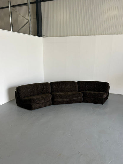 Modulares Sofa im Mid-Century Modern Stil von Vladimir Kagan, zugeschrieben Wittmann, Österreich / 1970er Jahre Sektionales Serpentinen-Sofa Vintage