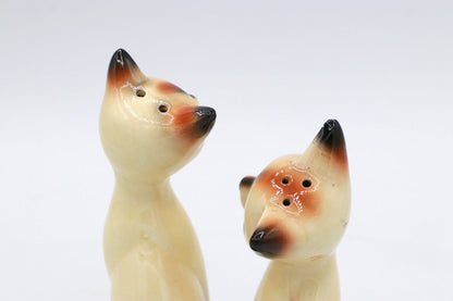 Vintage Pair Salt Pepper Shakers Cat 50s 1950s Mid Century Ceramic Holt Howard Siamese Hand Painted