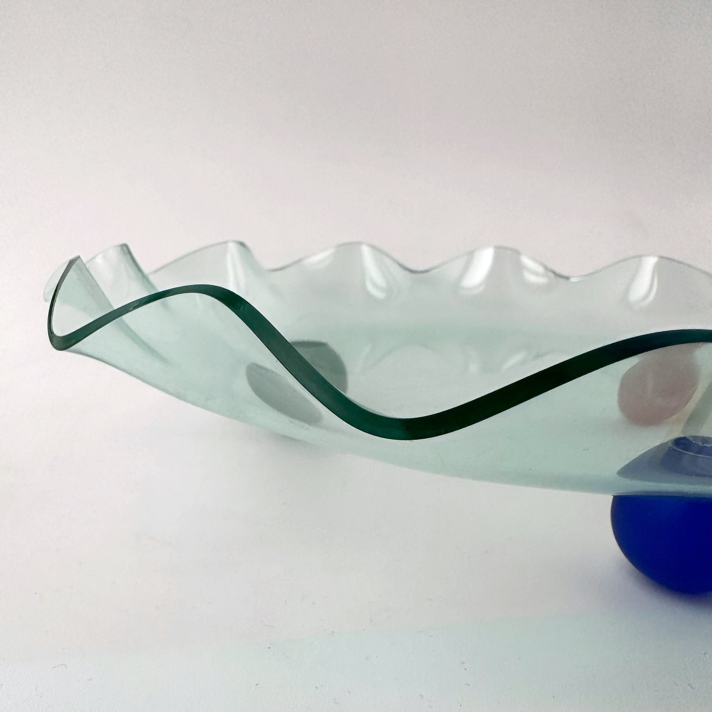 vintage Postmodern Bowl Montana Dessert Plexi Glass Wavy Edge Menthe Vert Rouge Bleu Jaune Memphis Milano Style 80s 90s Ettore Sottsass