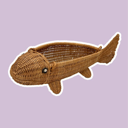 Bast Schale Fisch - Rattan Blumenampel Vintage - 2nd home