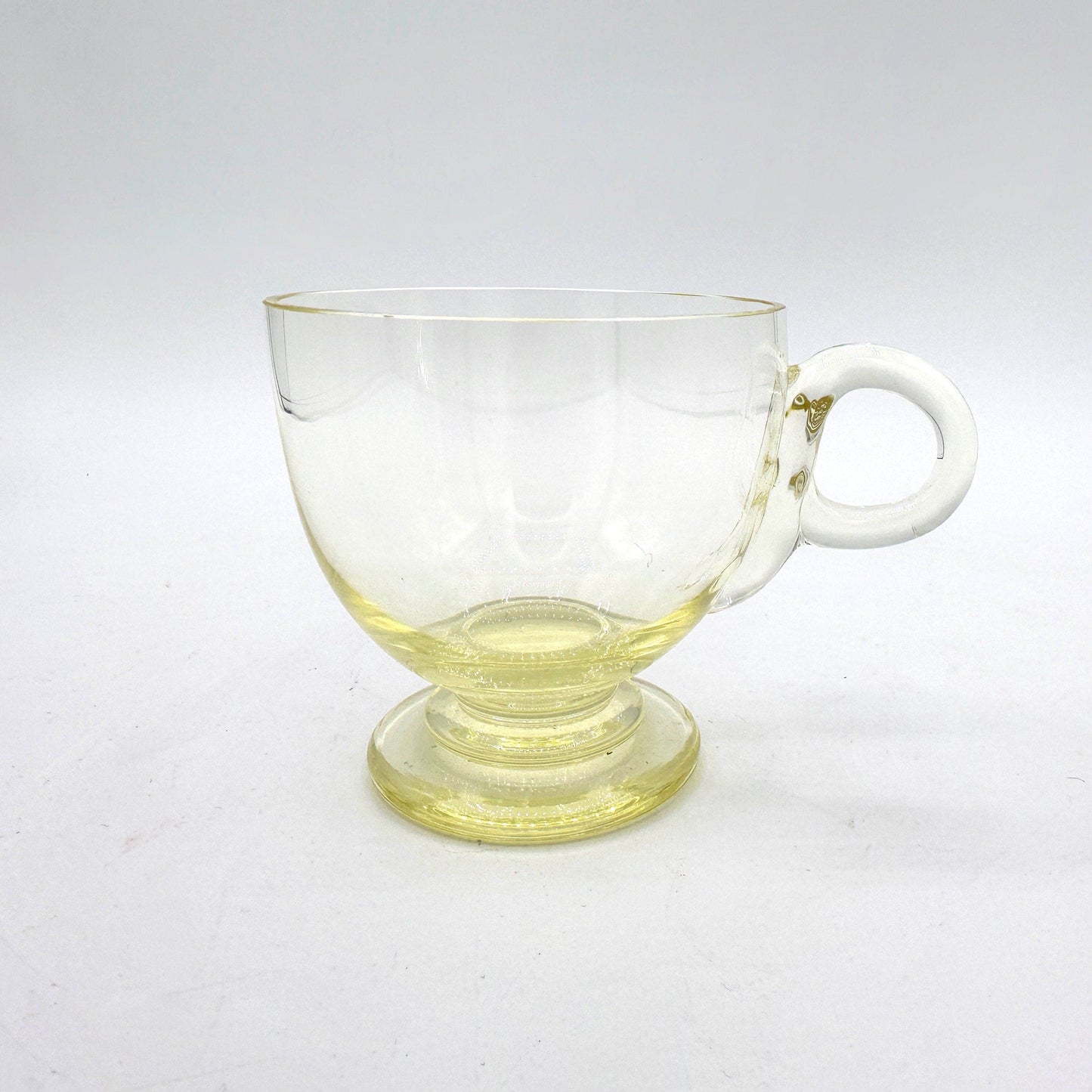 Vintage Art Déco Punch Set Verre Citrine Jaune Tasse Bol Vase 30s Bohême CZ Bauhaus 1930 Bol