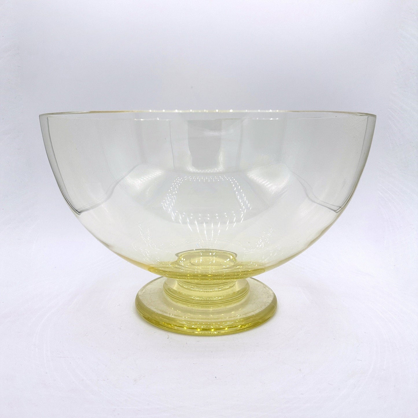 Vintage Art Deco Punch Set Glass Citrine Yellow Cup Bowl Vase 30s Bohemia CZ Bauhaus 1930 Bowl