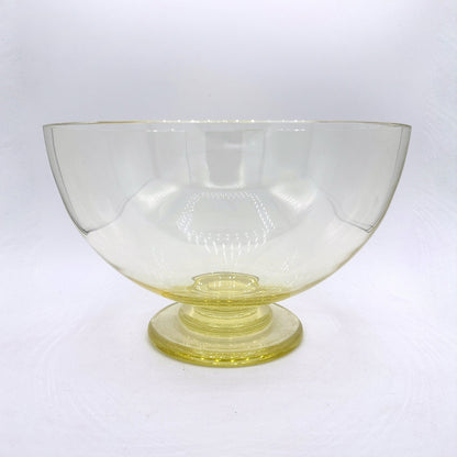 Vintage Art Deco Bowle Set Glas Citrin Gelb Tasse Schale Vase 30er Bohemia CZ Bauhaus 1930 Schüssel