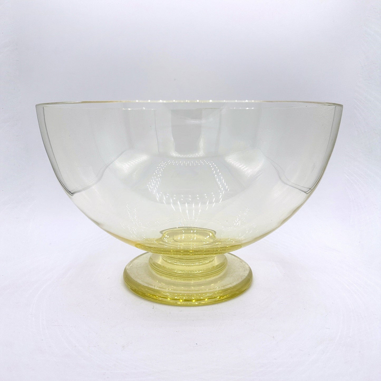 Vintage Art Deco Punch Set Glass Citrine Yellow Cup Bowl Vase 30s Bohemia CZ Bauhaus 1930 Bowl