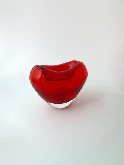 Murano Heart Vase Red Maria Christina Hamel for Salviati Vintage