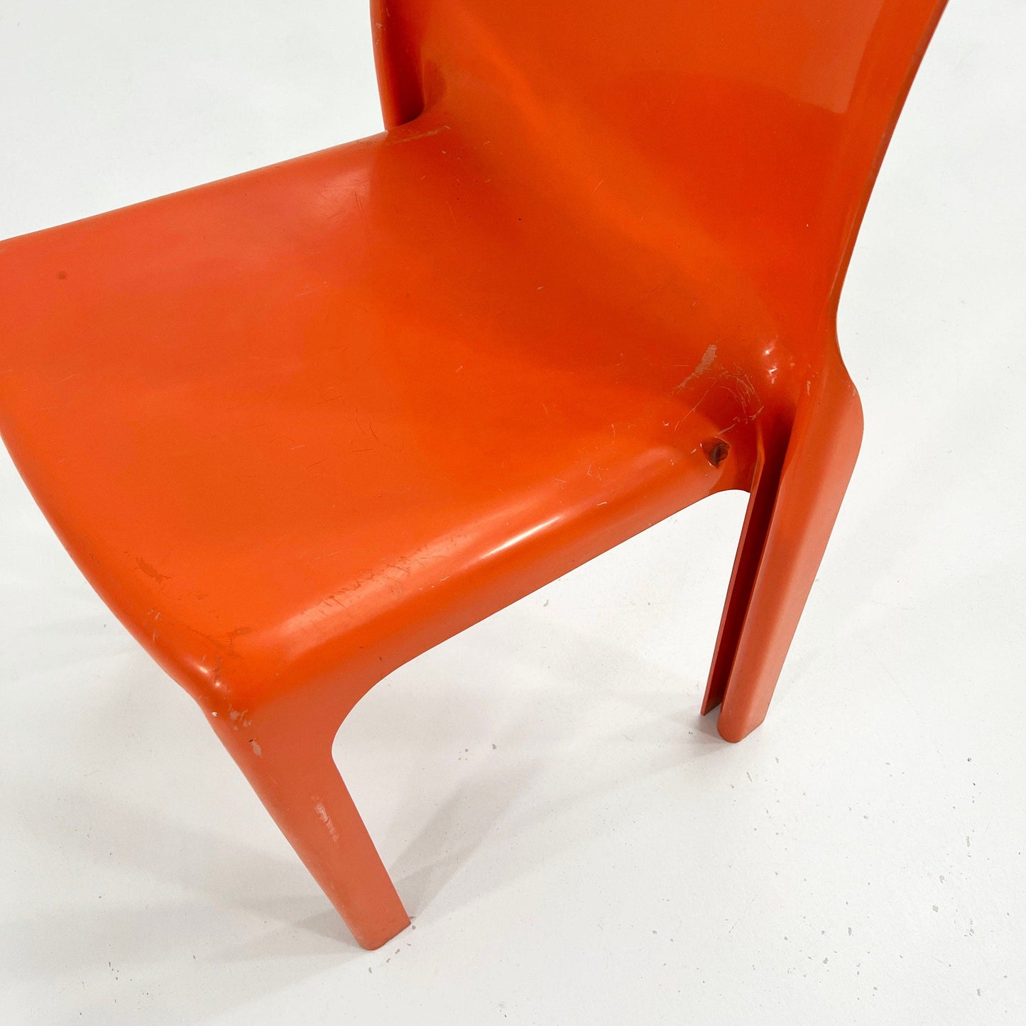 Orange Selene Stuhl von Vico Magistretti für Artemide, 1970er Vintage - 2nd home