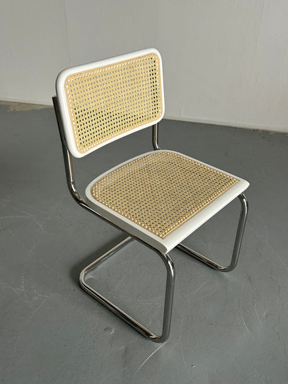 1 of 12 Cesca Mid-Century Modern Cantilever Chair / White Marcel Breuer B32 Design Chairs / Bauhaus Design / Early 2000s, Italy Vintage