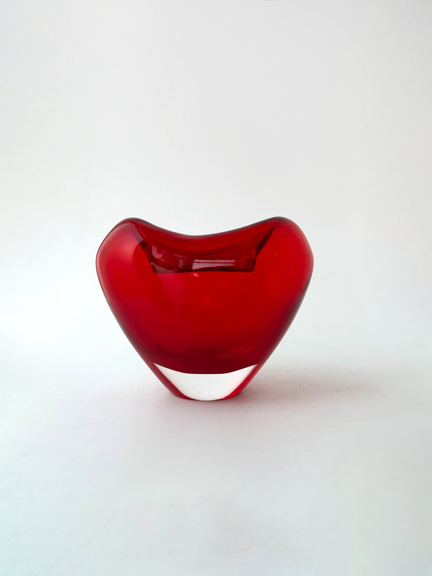 Murano Heart Vase Red Maria Christina Hamel for Salviati Vintage