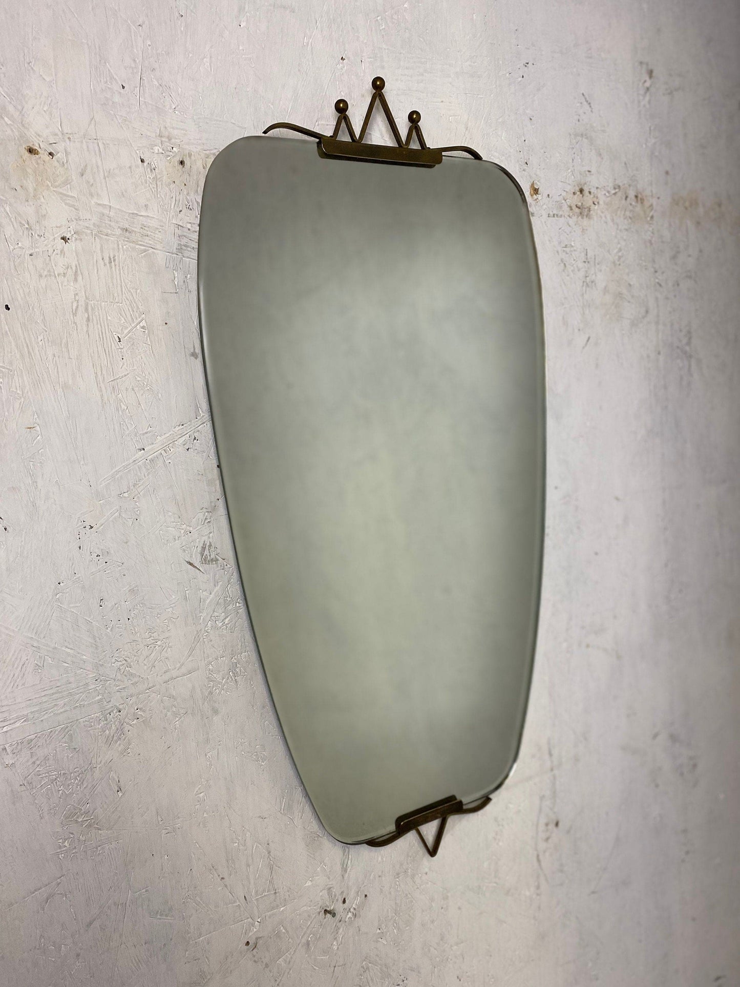 Elegant Mid Century kidney-shaped wall mirror Vintage