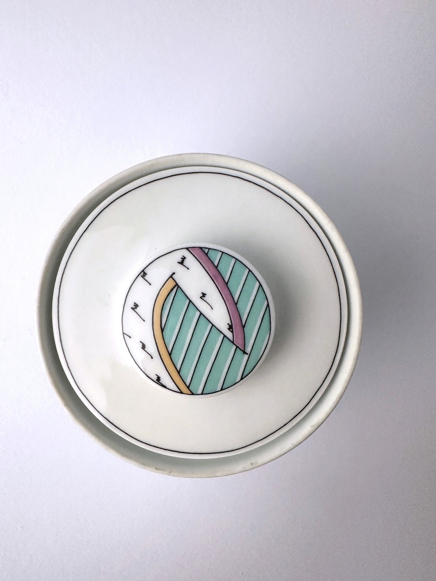 boîte de canette en porcelaine vintage Rosenthal Studio Line Series New Wave Tapio Wirkkala Postmodern Memphis Sugar Container 1980 1990 Dorothy Hafner