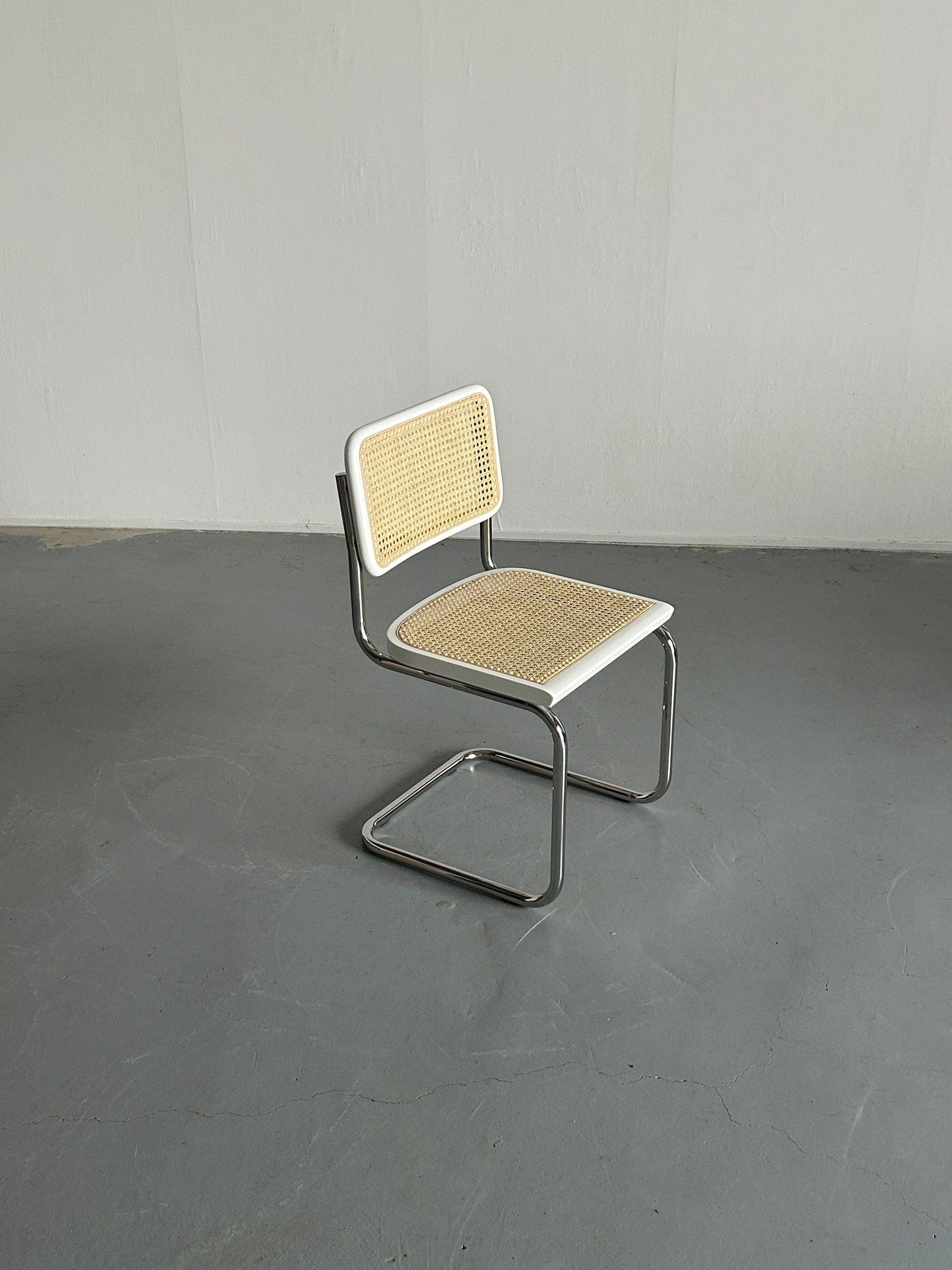 1 of 12 Cesca Mid-Century Modern Cantilever Chair / White Marcel Breuer B32 Design Chairs / Bauhaus Design / Early 2000s, Italy Vintage