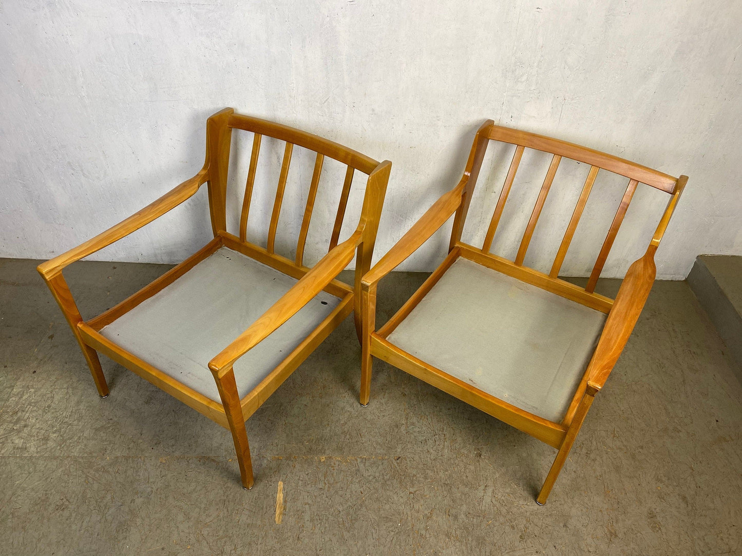 Two Rate Mid Century Designer Armchairs by Karl Nothhelfer Vintage