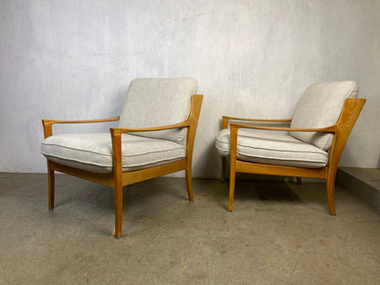 Two Rate Mid Century Designer Armchairs by Karl Nothhelfer Vintage