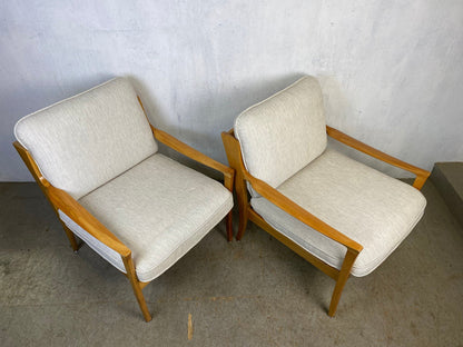 Two Rate Mid Century Designer Armchairs by Karl Nothhelfer Vintage