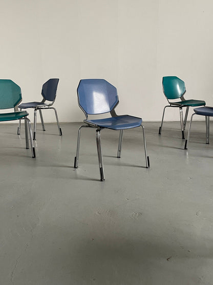 Space Age Futuristic Octagonal Stackable Dining Chairs or Visitor Chairs for Office by Fröscher Sitform, 1990s Germany Vintage