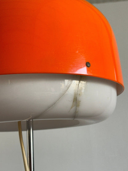 Lampadaire réglable aux champignons orange 'Medusa' conçu par Harvey Guzzini pour Meblo, Yougoslavie des années 1970 Vintage moderne du milieu du siècle