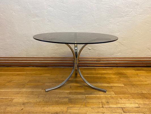 Mid Century design coffee table with smoked glass top