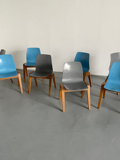 Stackable Mid-Century Modern Dining Chairs, Adam Stegner for Pagholz Flötotto, 1960s Vintage