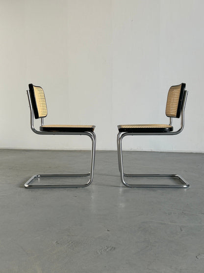 Ensemble de 2 chaises cantilever italiennes Cesca Mid Century / Chaise italienne Marcel Breuer B32 / Bauhaus Design / Thonet Mundus vintage