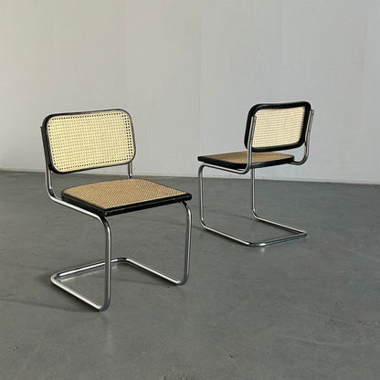 Ensemble de 2 chaises cantilever italiennes Cesca Mid Century / Chaise italienne Marcel Breuer B32 / Bauhaus Design / Thonet Mundus vintage