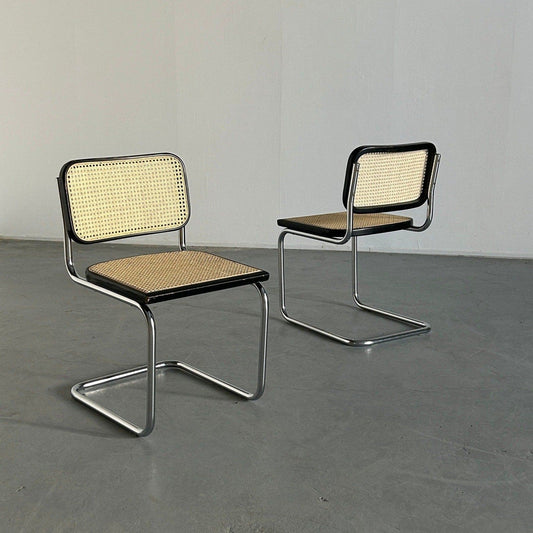 Set of 2 Cesca Mid Century Italian Cantilever Chair / Marcel Breuer B32 Italian Chair / Bauhaus Design / Thonet Mundus Vintage