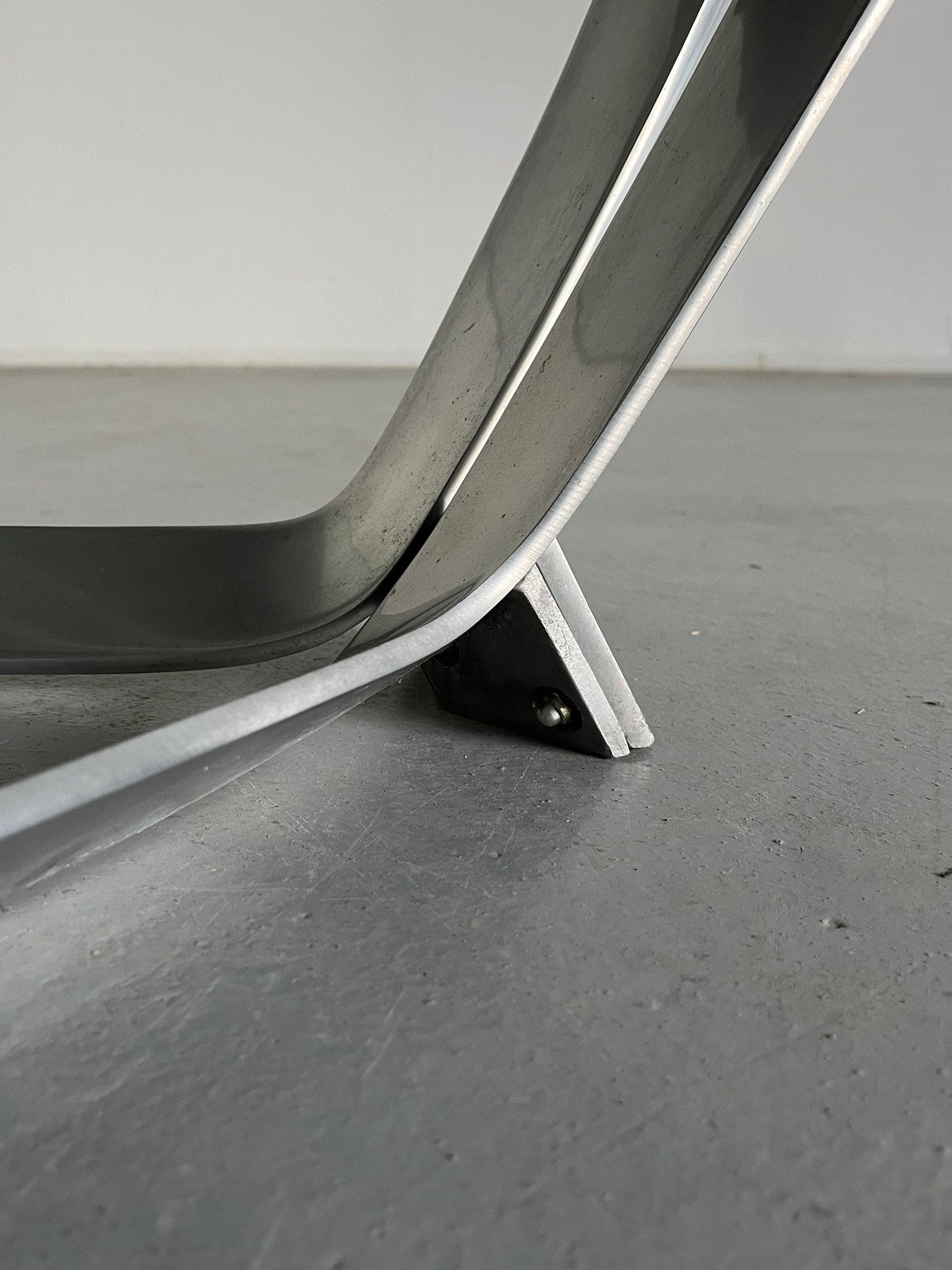 Table basse moderniste en aluminium et verre par Knut Hesterberg, vintage Allemagne 1970