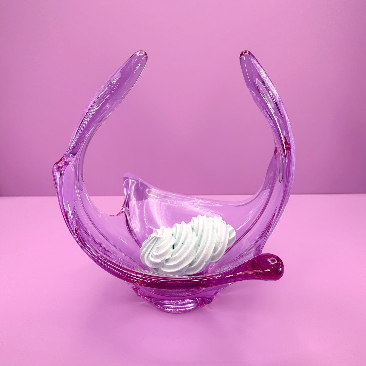 XXL Vintage Schale Murano Venezia Alexandrit Glas Neodym Zelezny Brod ZBS Miroslav Klinger Železnobrodské sklárny Flieder Rosa Swirl