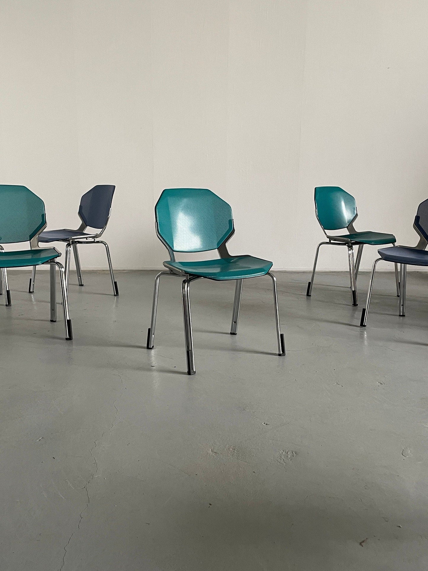 Space Age Futuristic Octagonal Stackable Dining Chairs or Visitor Chairs for Office by Fröscher Sitform, 1990s Germany Vintage