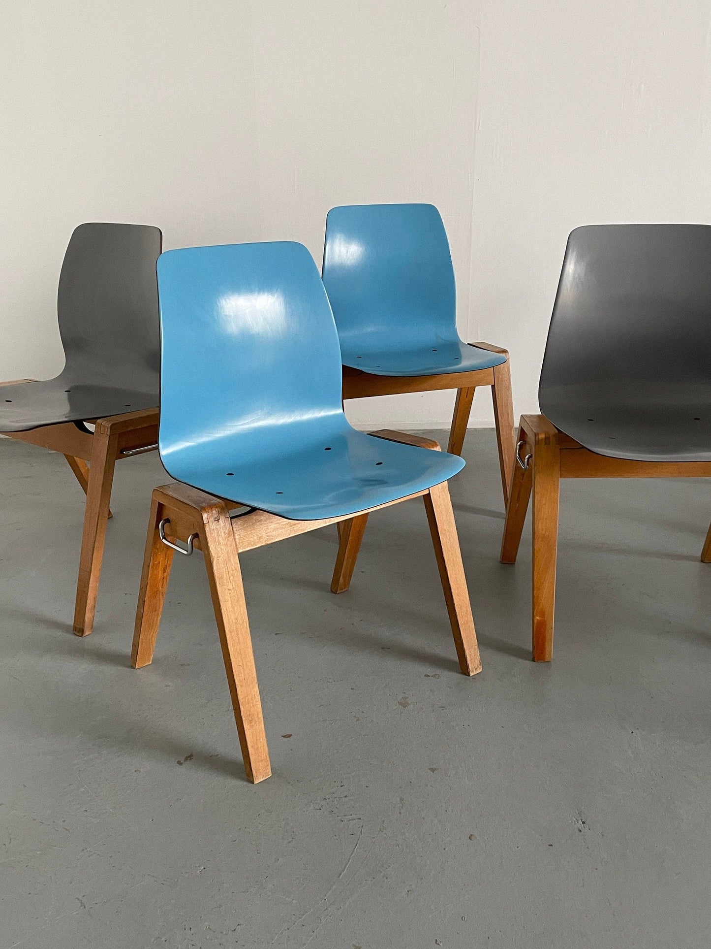 Stackable Mid-Century Modern Dining Chairs, Adam Stegner for Pagholz Flötotto, 1960s Vintage