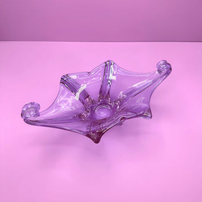 Vintage bowl Murano Venezia Alexandrite glass neodymium Zelezny Brod ZBS Miroslav Klinger Železnobrodské sklárny lilac pink swirl