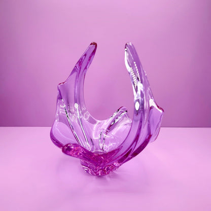 XXL Vintage Bowl Murano Venezia Alexandrite Glass Neodymium Zelezny Brod ZBS Miroslav Klinger Železnobrodské sklárny Lilac Pink Swirl