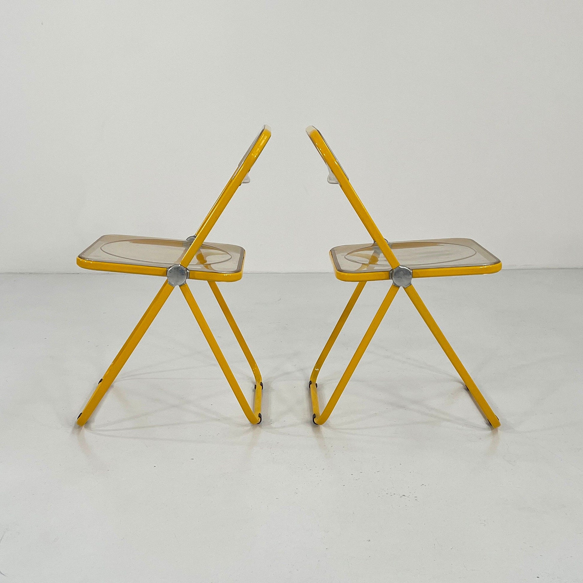 Yellow Frame Plia Folding Chair by Giancarlo Piretti for Anonima Castelli, 1960s - 2nd home