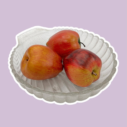 vintage Art Déco Revival bol en verre servant bol coquille confiserie bol de fruits 80s 1980 1990 90s France