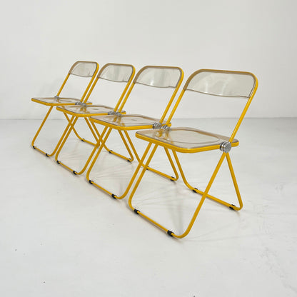 Yellow Frame Plia Folding Chair by Giancarlo Piretti for Anonima Castelli, 1960s - 2nd home