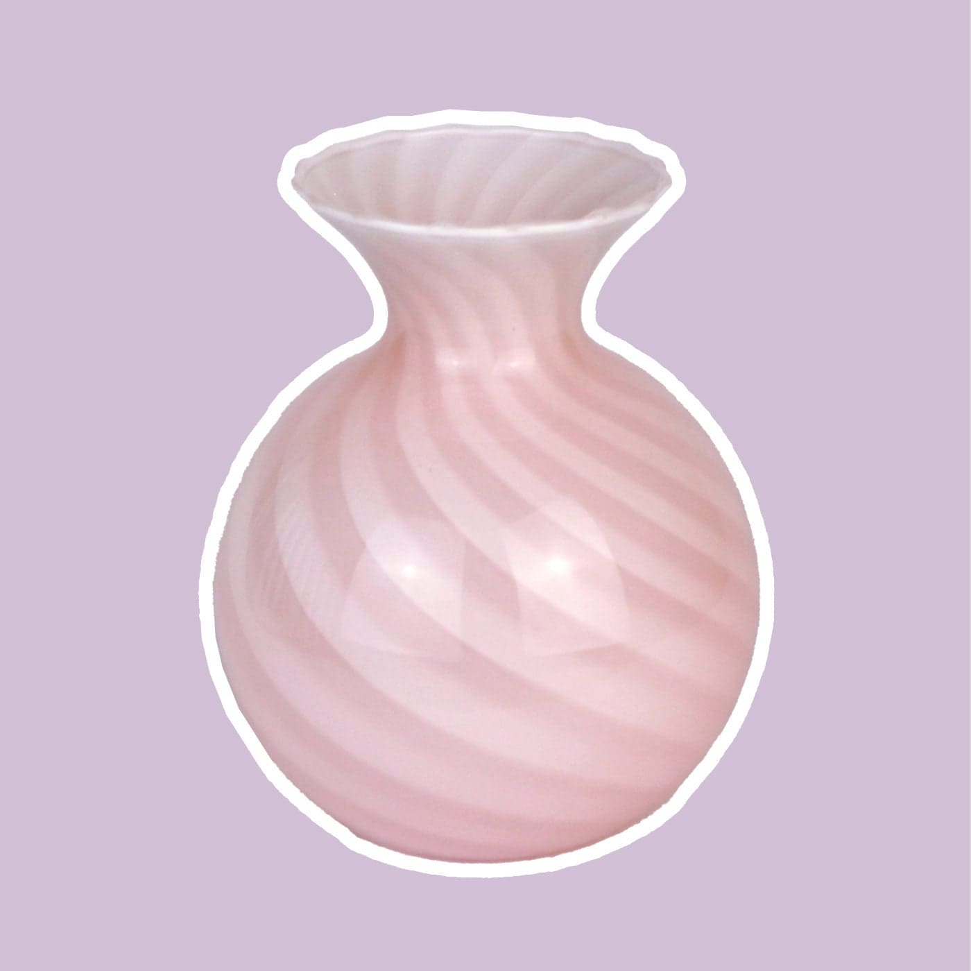 Vintage Murano Swirl Vase Rosa Pink Glas Venedig 1950 50er Mid Century Weiß Rosa Vetro Barovier Toso Tonelli Lattimo Filigrana