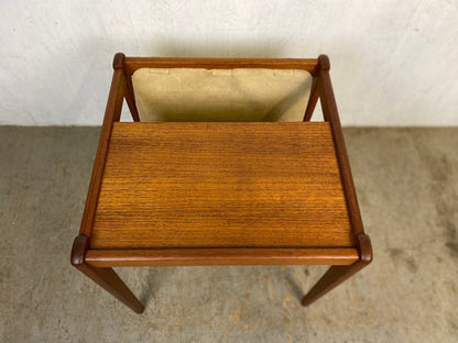 Filigree newspaper table in teak Made in Denmark Vintage