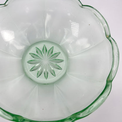 Bol en verre pressé vintage eau vert menthe vert Walther bol à fruits en verre bol à salade bol en verre 1950 50s Saladier Art Déco