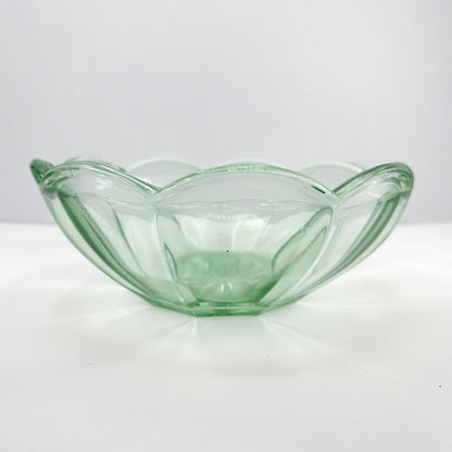 Vintage pressed glass bowl water green mint Walther glass fruit bowl salad bowl glass bowl 1950 50s Art Deco salad bowl