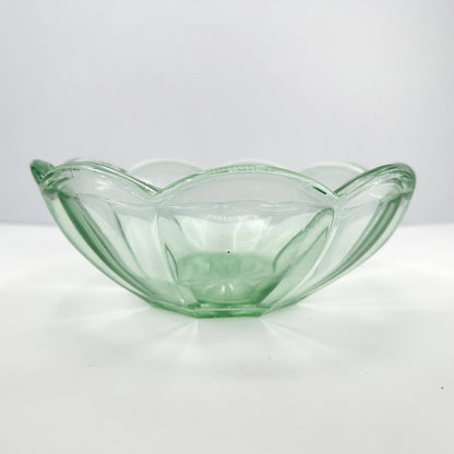 Bol en verre pressé vintage eau vert menthe vert Walther bol à fruits en verre bol à salade bol en verre 1950 50s Saladier Art Déco