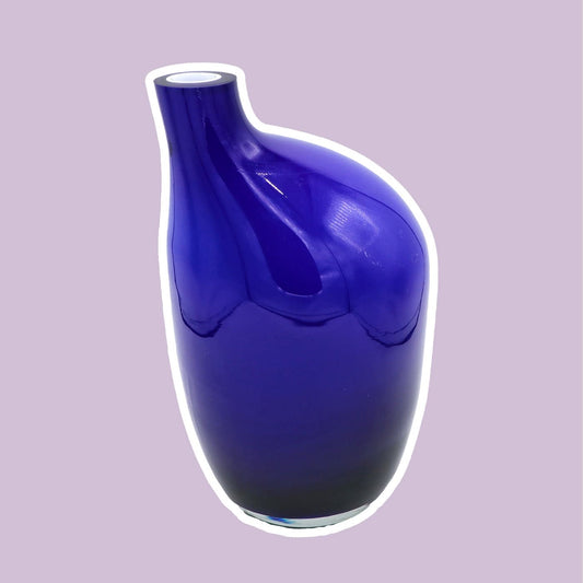 Vintage H J Richartz Art Collection Vase Mathildenhütte Kobalt Ultramarine Blau 80er 90er Postmodern Memphis Y2K Glas - 2nd home