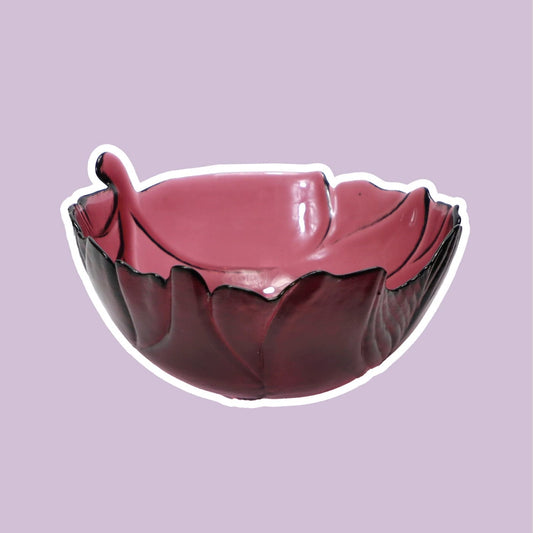 Vintage violet glass bowl from the 80s Art Deco cabbage red cabbage Luminarc Arcoroc