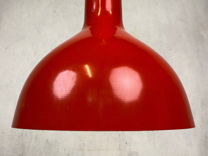 Grande lampe à suspension de l'ère spatiale en rouge vif vintage