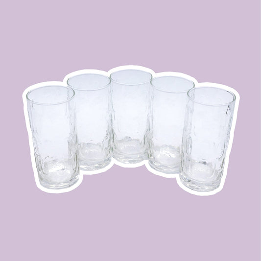 5x Vintage Glasses Op Art Brutalist Tree Trunk 50s 60s Water Glasses Drinking Glasses 1950 50s Modernist Drinking Glass