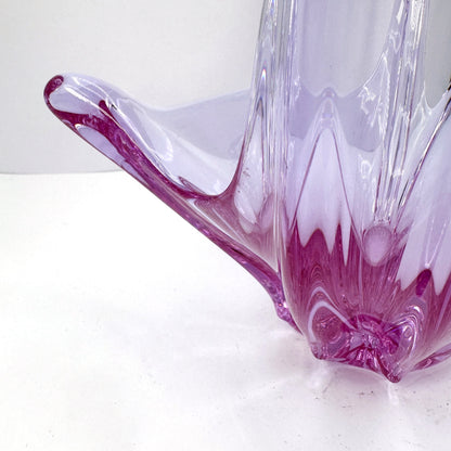 XXL Vintage Bowl Murano Venezia Alexandrite Glass Neodymium Zelezny Brod ZBS Miroslav Klinger Železnobrodské sklárny Lilac Pink Swirl